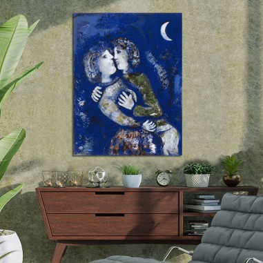 Πίνακας του Marc Chagall-Les Amoureux à la demi-lune 