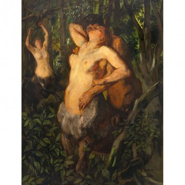 Πίνακας του Wilhelm Trubner-Satyr and Centaurs