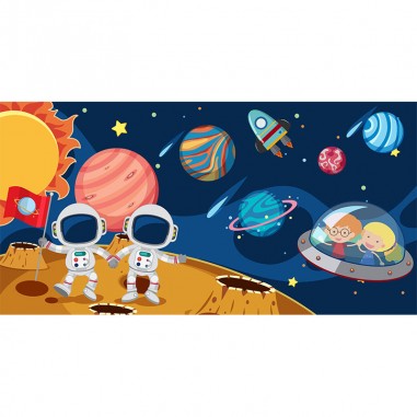Ταπετσαρία τοίχου Cartoon Astronauts 2