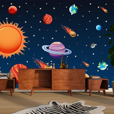 Ταπετσαρία τοίχου Παιδική Πλανήτες και Κομήτες
