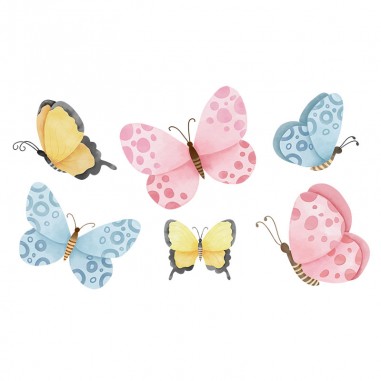 Αυτοκόλλητο τοίχου Butterfly watercolor