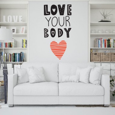Αυτοκόλλητα τοίχου με Φράσεις Love your body