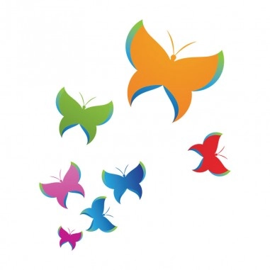 Αυτοκόλλητο τοίχου Colorful butterflies