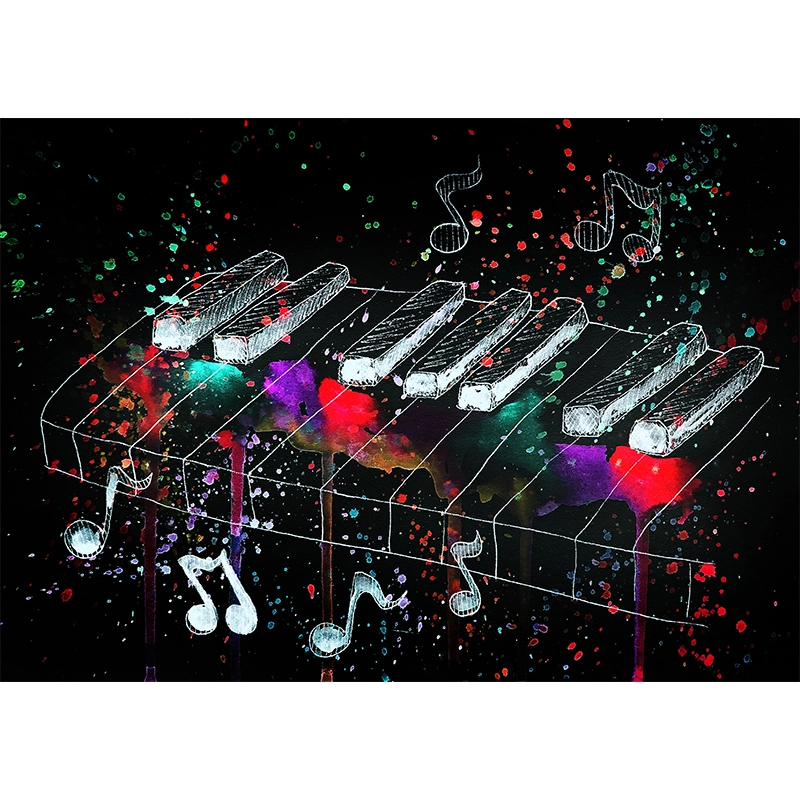 Πίνακας σε καμβά Black background artistic piano Πίνακας σε καμβά Black background artistic piano