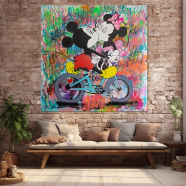 ΠΙΝΑΚΑΣ ΣΕ ΚΑΜΒΑ MICKEY AND MINNIE KISS