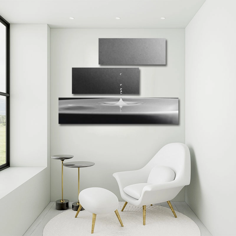 Τρίπτυχος πίνακας Γκρίζα σταγόνα