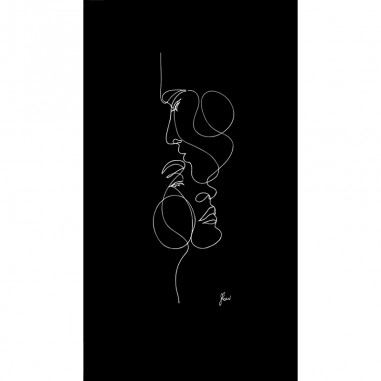 Πίνακας σε καμβά Line Art Couple In Black