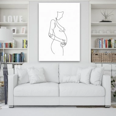 Πίνακας σε καμβά Line Art Pregnancy