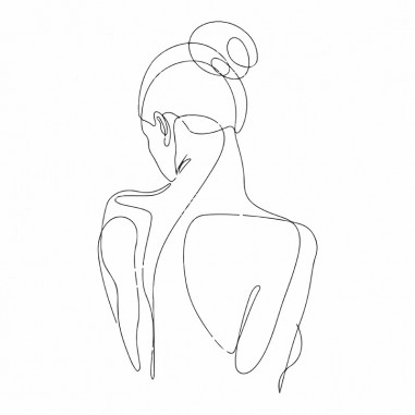 Πίνακας σε καμβά Line Art Woman Back