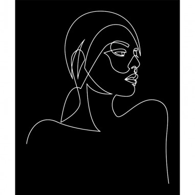 Πίνακας σε καμβά Line Art Woman in Black