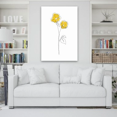 Πίνακας σε καμβά Minimal Yellow Flowers
