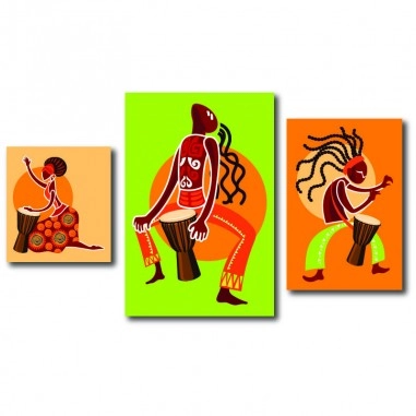 Τρίπτυχος πίνακας African music 2