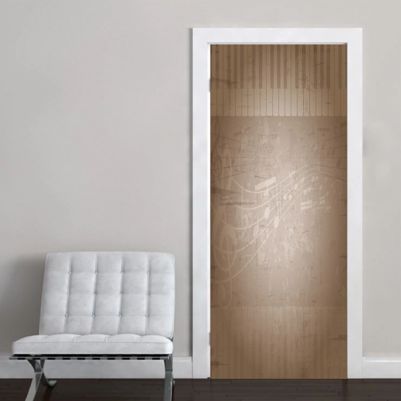 αυτοκόλλητο σε ξύλινη συρταριέρα