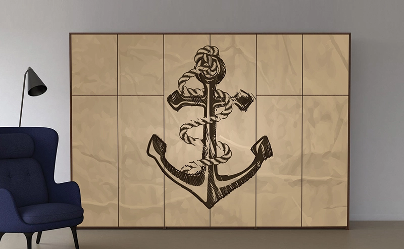 ταπετσαρίες για ξύλινες επιφάνειες με άγκυρα