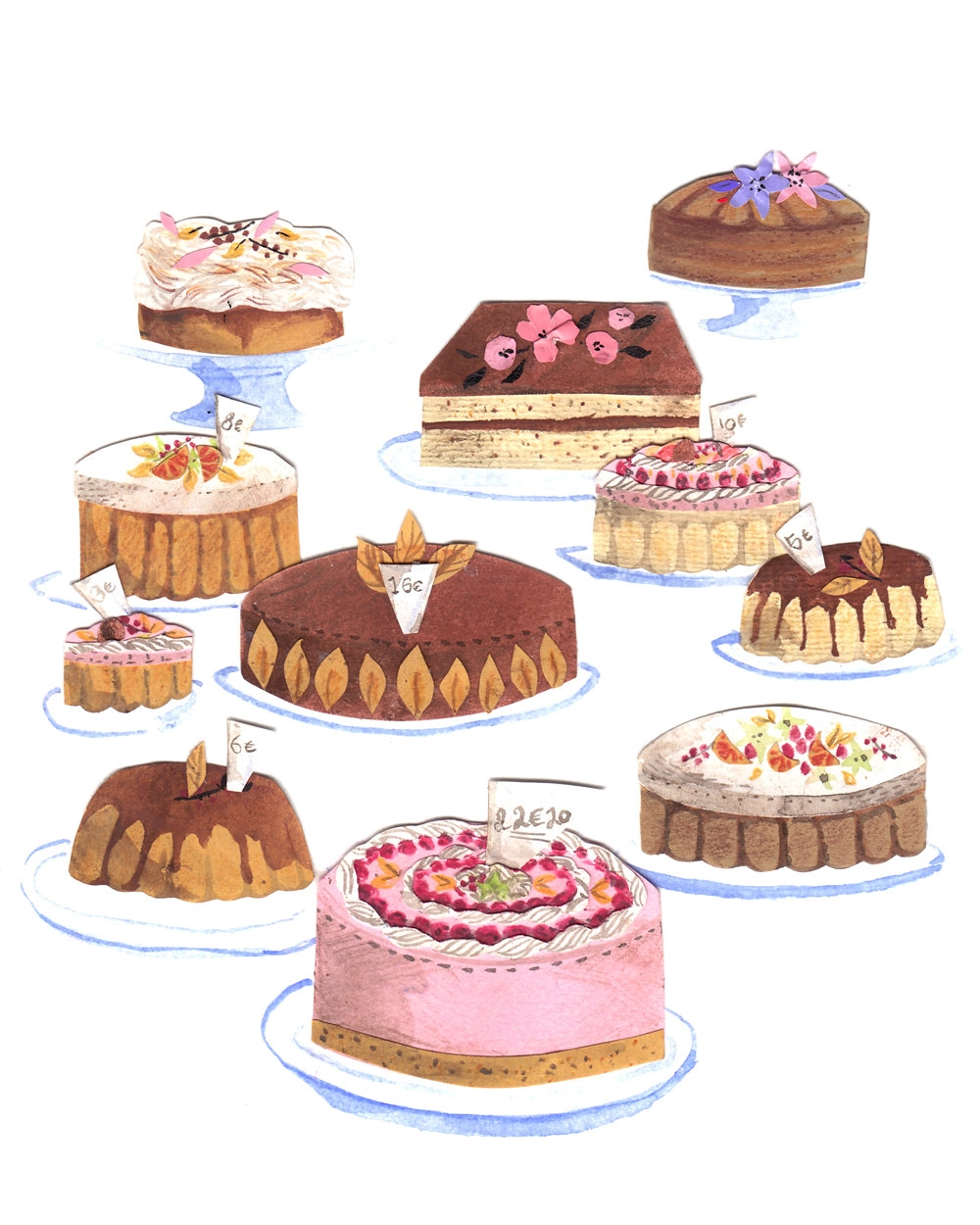 ταπετσαρίες για ζαχαροπλαστεία με τούρτες