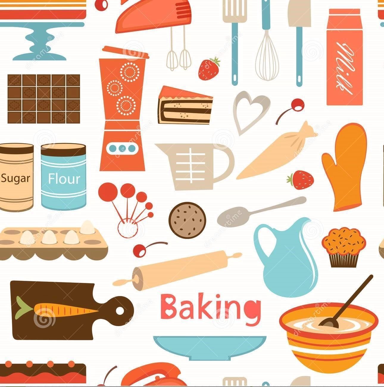 ταπετσαρία με εργαλεία ζαχαροπλαστικής