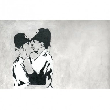 Πίνακας σε καμβά Banksy - Kissing Coppers