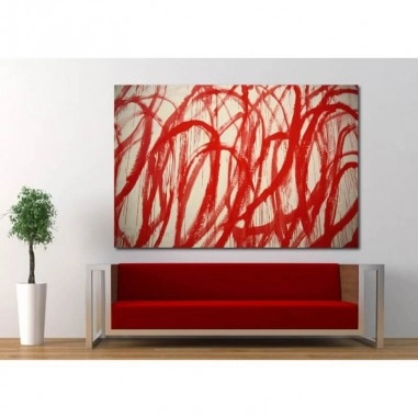 Πίνακας σε καμβά red abstract