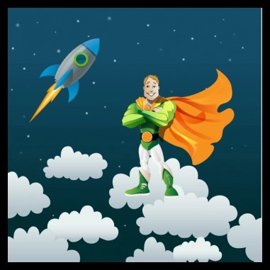Πίνακας σε καμβά Space Stickerman
