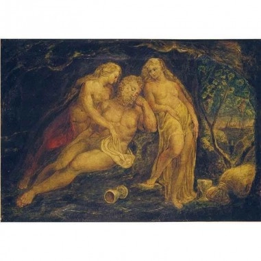 Πίνακας σε καμβά William Blake - Lot and His Daughters