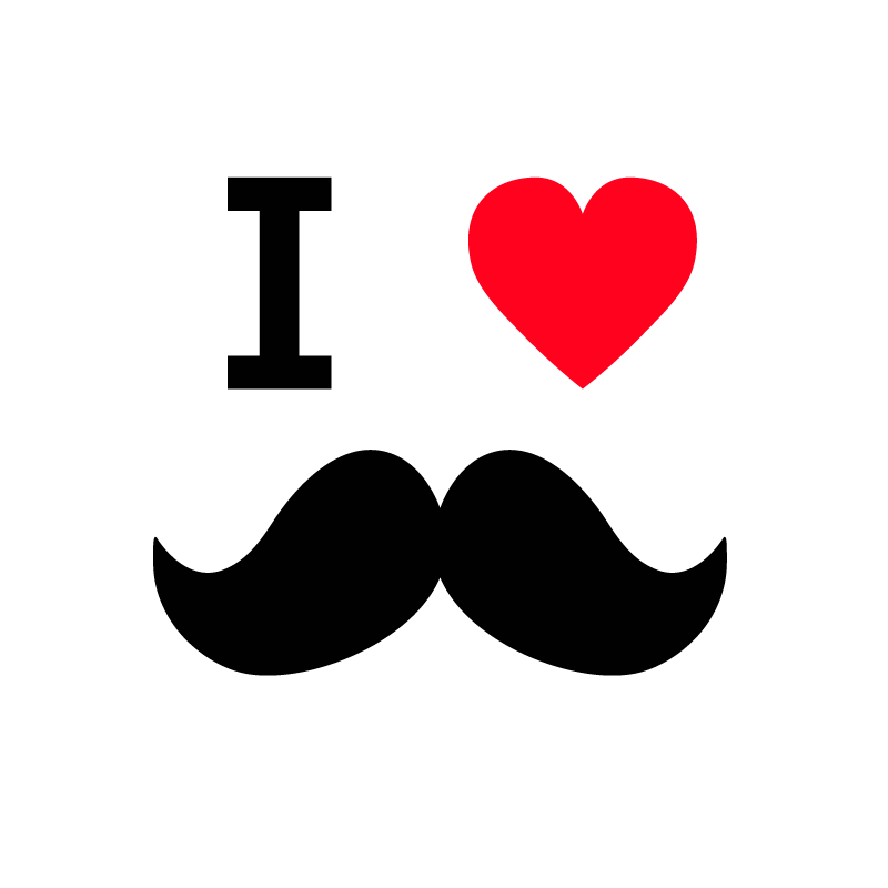 Αυτοκόλλητα αυτοκινήτου I love mustache