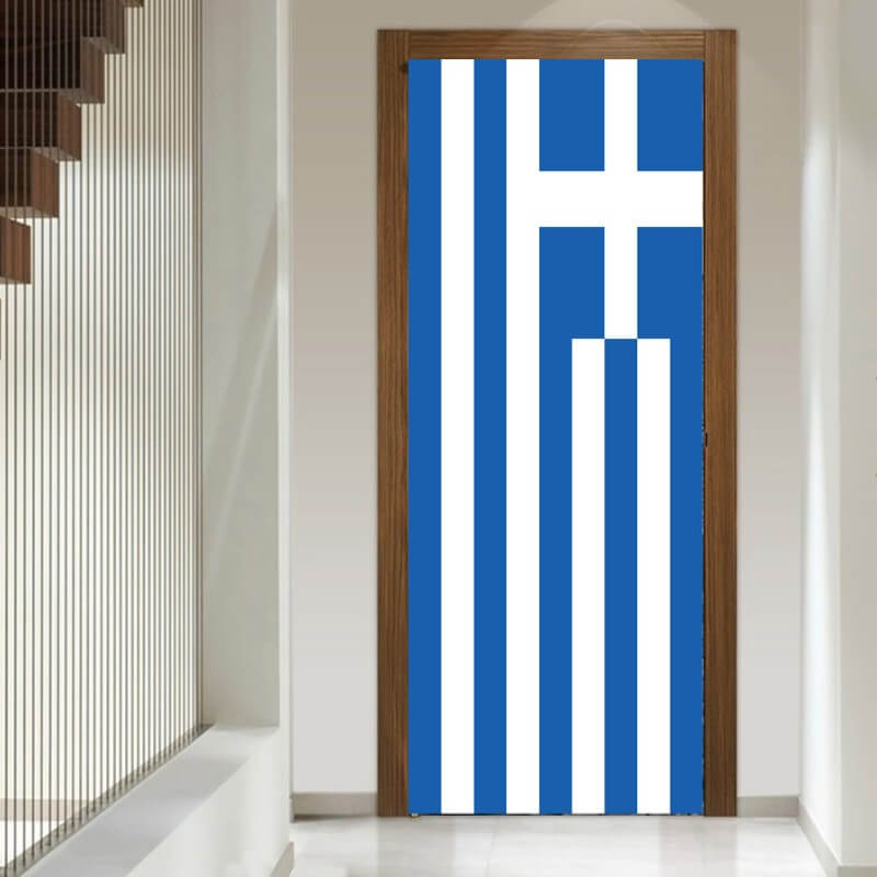 Aυτοκόλλητα πόρτας Ελληνική σημαία
