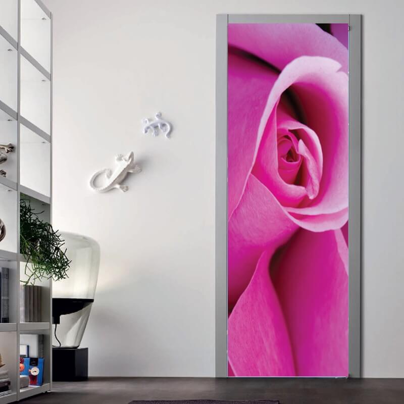 Αυτοκόλλητα πόρτας Ροζ Τριαντάφυλλο