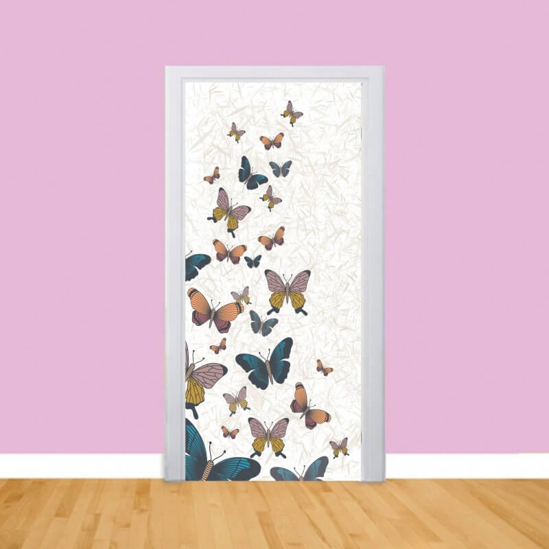 Αυτοκόλλητα πόρτας  Σχέδιο με πεταλούδες