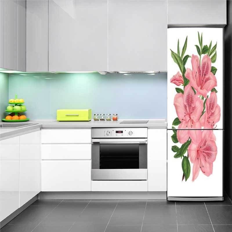 Αυτοκόλλητο ψυγείου Ροζ άνθη