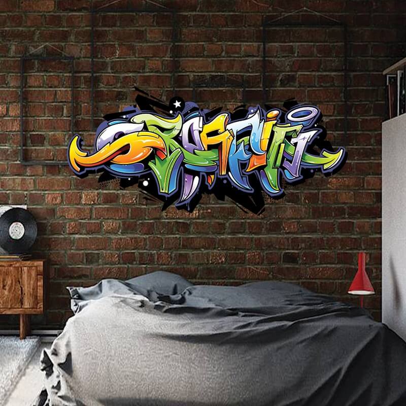 Αυτοκόλλητο τοίχου Graffiti πολύχρωμο