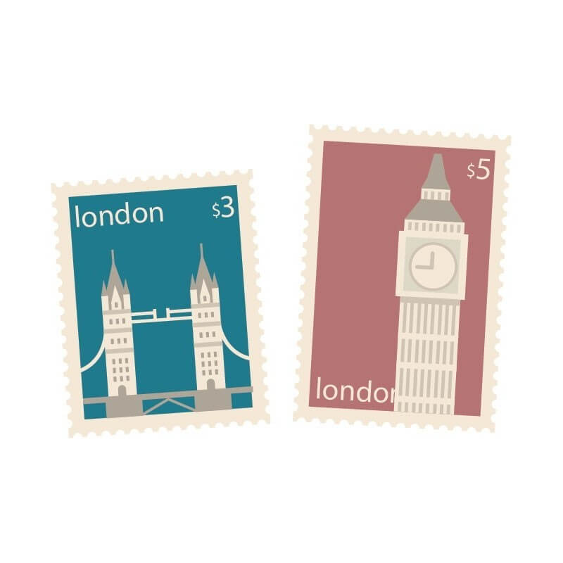 Αυτοκόλλητο τοίχου Γραμματόσημα Λονδίνο