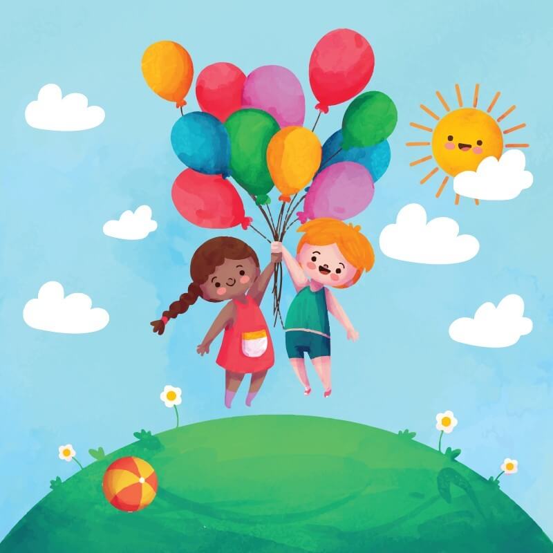  Παιδάκια Με Μπαλόνια