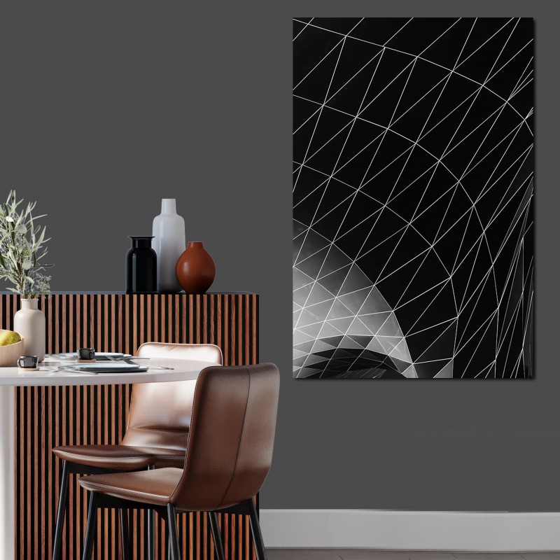 Πίνακας σε καμβά 3D μαυρα τριγωνα 93x140 Τελαρωμένος καμβάς σε ξύλο με πάχος 2cm