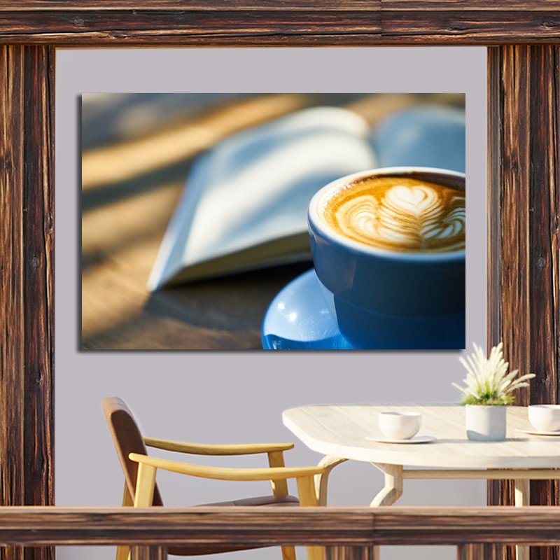 Πίνακας σε καμβα Coffee book 60x100 Τελαρωμένος καμβάς σε ξύλο με πάχος 2cm