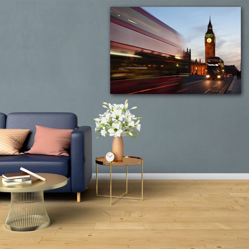 Πίνακας σε καμβά Φωτισμένο Big Ben 90x60 Τελαρωμένος καμβάς σε ξύλο με πάχος 2cm