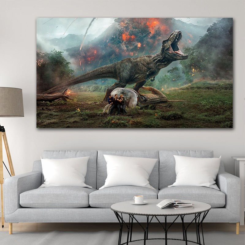 Πίνακας σε καμβά Jurassic World- Fallen Kingdom 124x70 Τελαρωμένος καμβάς σε ξύλο με πάχος 2cm
