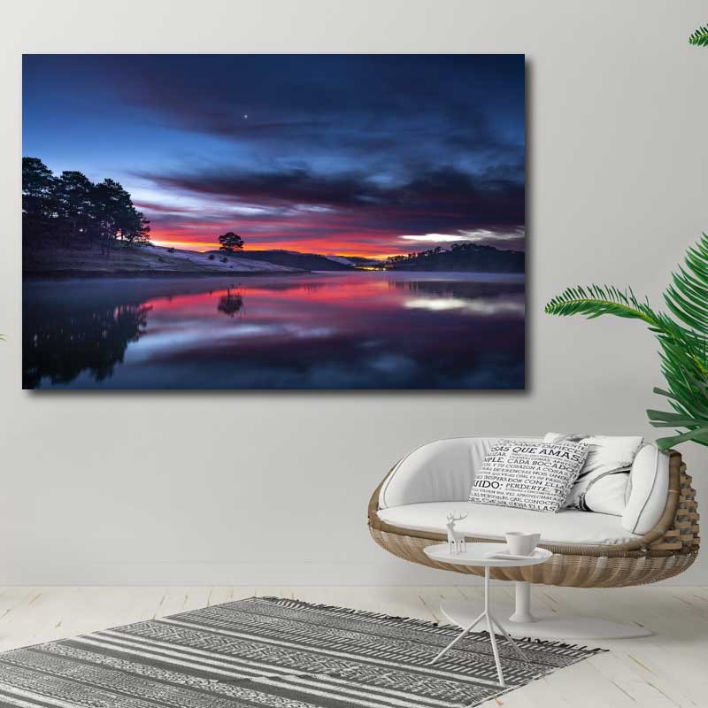 Πίνακας σε καμβα Lake 3 105x70 Τελαρωμένος καμβάς σε ξύλο με πάχος 2cm