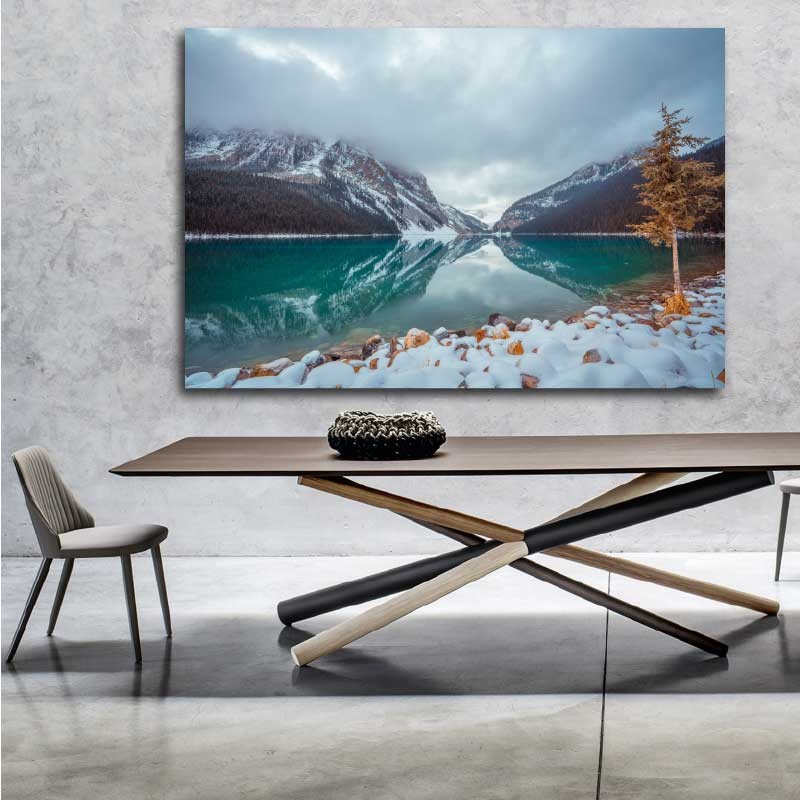 Πίνακας σε καμβα Lake Louise 150x100 Τελαρωμένος καμβάς σε ξύλο με πάχος 2cm