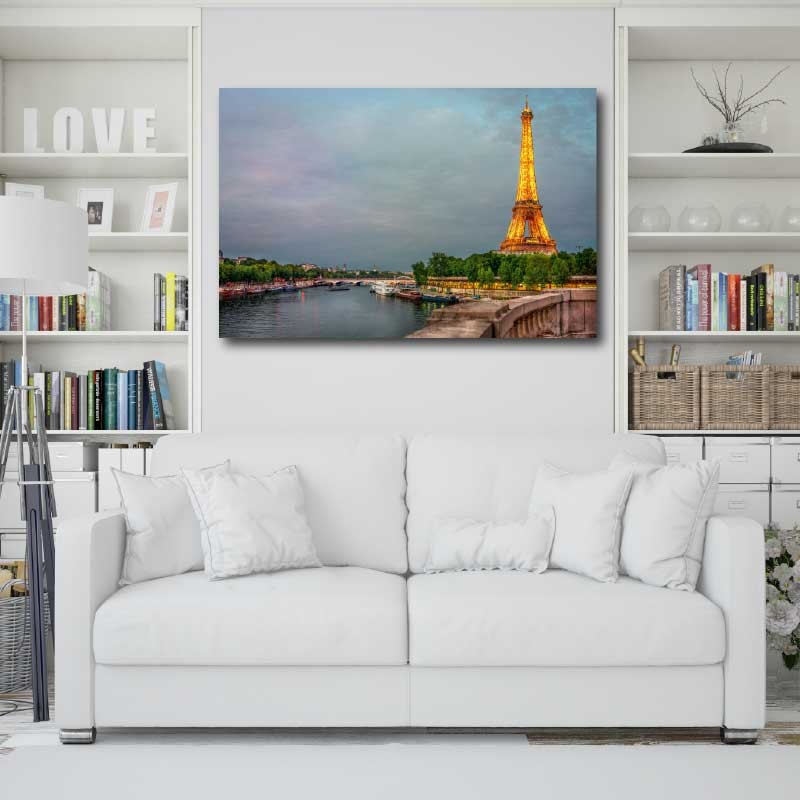 Πίνακας σε καμβά Πύργος του Άιφελ 2 90x60 Τελαρωμένος καμβάς σε ξύλο με πάχος 2cm