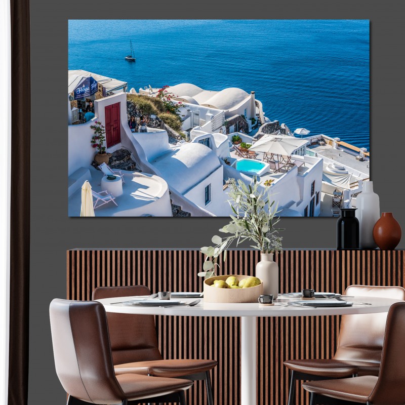 Πίνακας σε καμβα Σαντόρινη 6 137x90 Τελαρωμένος καμβάς σε ξύλο με πάχος 2cm