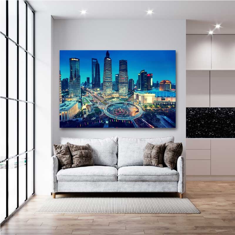 Πίνακας σε καμβά Shanghai 149x100 Τελαρωμένος καμβάς σε ξύλο με πάχος 2cm