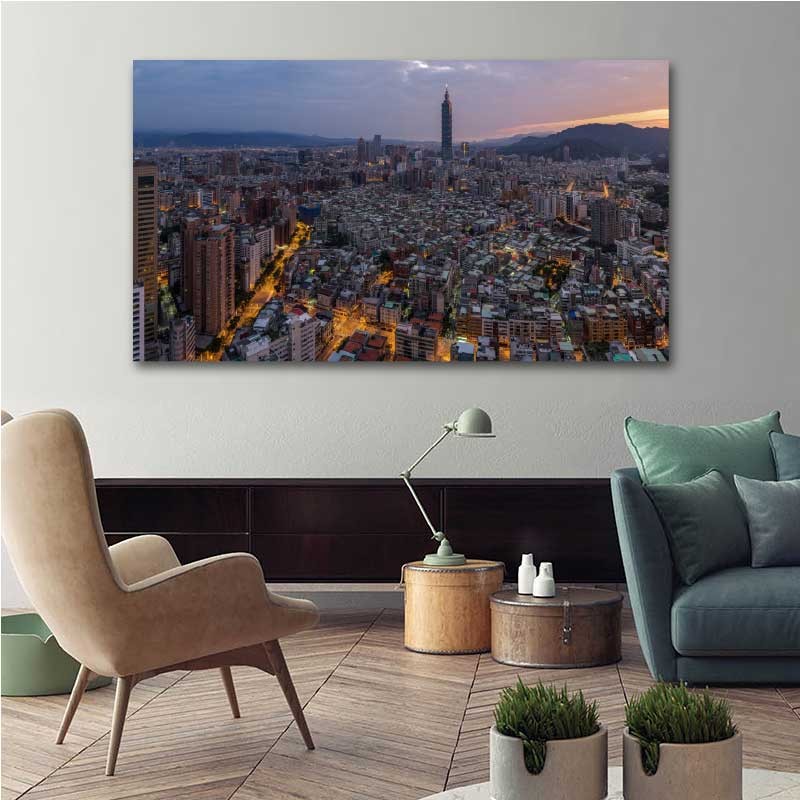 Πίνακας σε καμβά Taipei 142x80 Τελαρωμένος καμβάς σε ξύλο με πάχος 2cm
