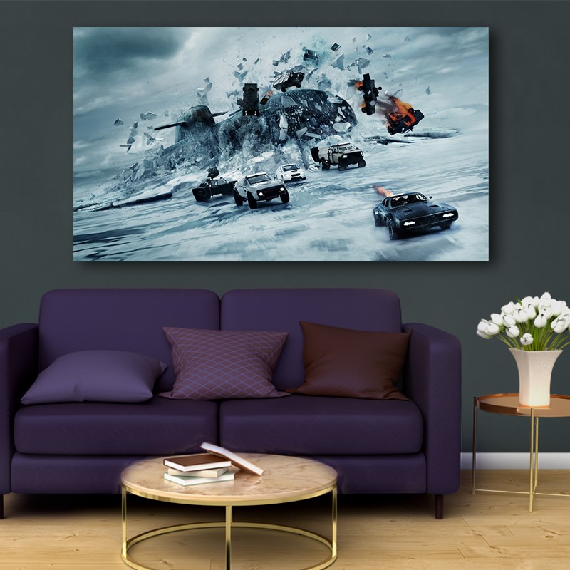 Πίνακας σε καμβα The Fast of The Furious 178x100 Τελαρωμένος καμβάς σε ξύλο με πάχος 2cm