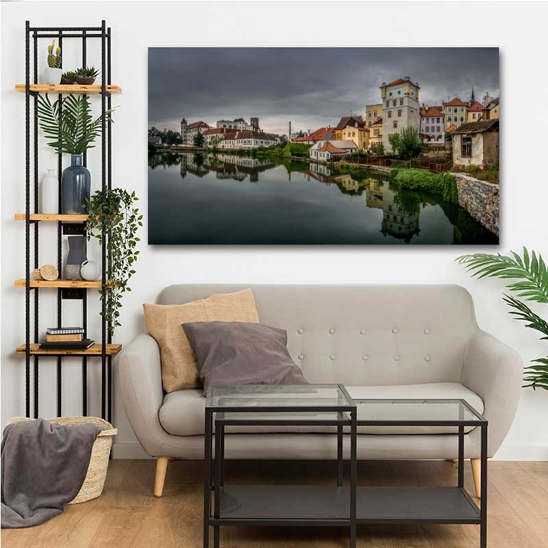 Πίνακας σε καμβά Town 142x80 Τελαρωμένος καμβάς σε ξύλο με πάχος 2cm