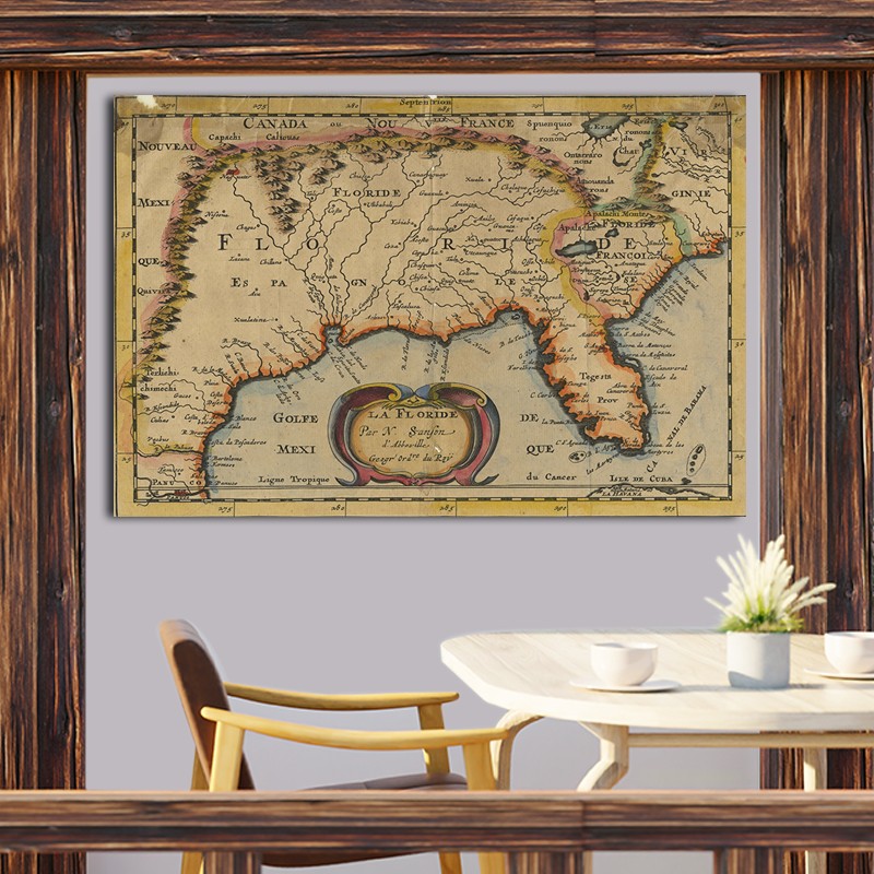 Πίνακας σε καμβα Vintage map 4 53x80 Τελαρωμένος καμβάς σε ξύλο με πάχος 2cm