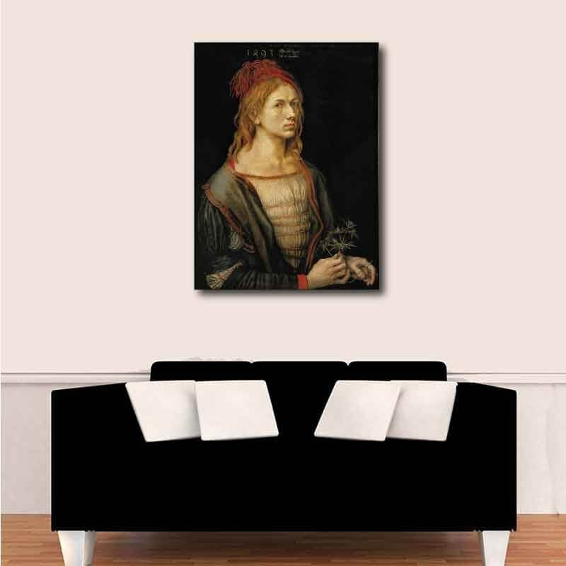 Πίνακας σε καμβά Albrecht Dürer - Self Portrait 30x41 Τελαρωμένος καμβάς σε ξύλο με πάχος 2cm