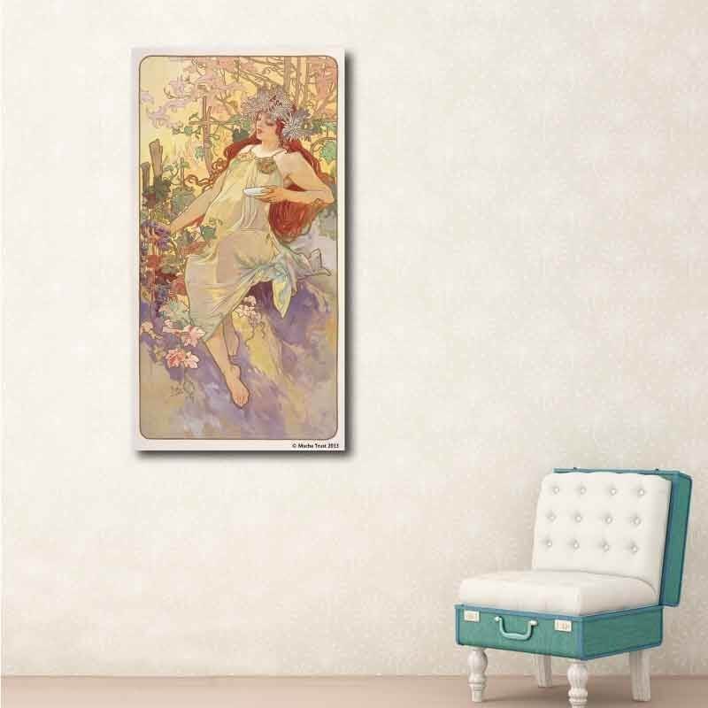 Πίνακας σε καμβά Alphonse Mucha - The Seassons_Summer(1896) 60x144 Τελαρωμένος καμβάς σε ξύλο με πάχος 2cm