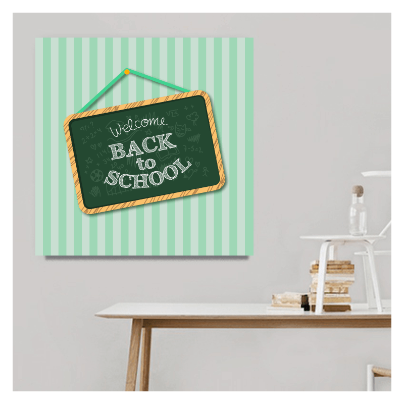 Πίνακας σε καμβά back to school 120x120 Τελαρωμένος καμβάς σε ξύλο με πάχος 2cm