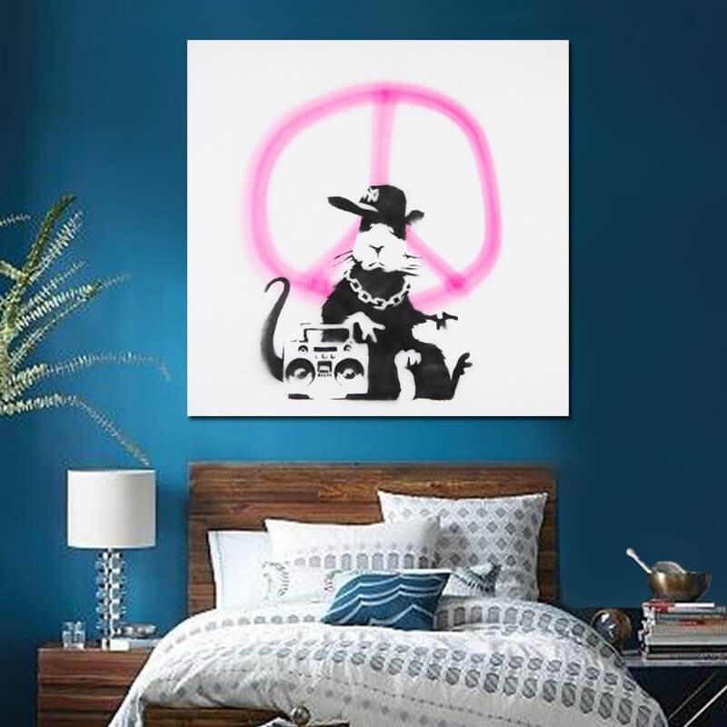 Πίνακας σε καμβά Banksy - Gangster Rat