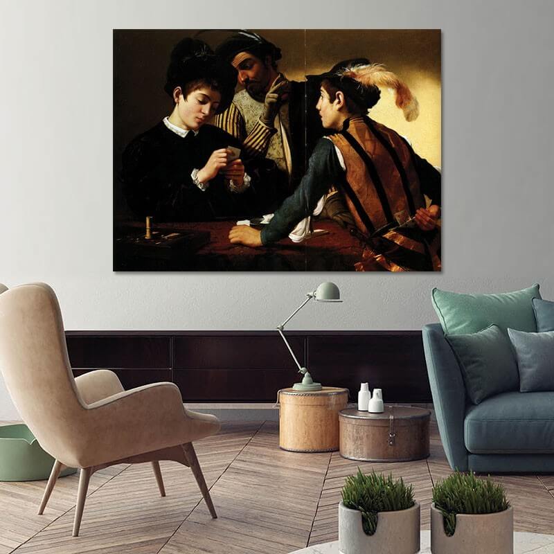 Πίνακας σε καμβά Caravaggio - Cardsharps